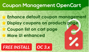 Bariklabs Coupon Management PRO OpenCart