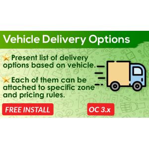 Bariklabs Vehicle Delivery Options Shipping Method for OpenCart
