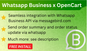 Bariklabs Whatsapp Order Notification via Messagebird.com for OpenCart
