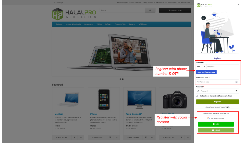 Bariklabs Social Login Register PRO OpenCart screenshot 2