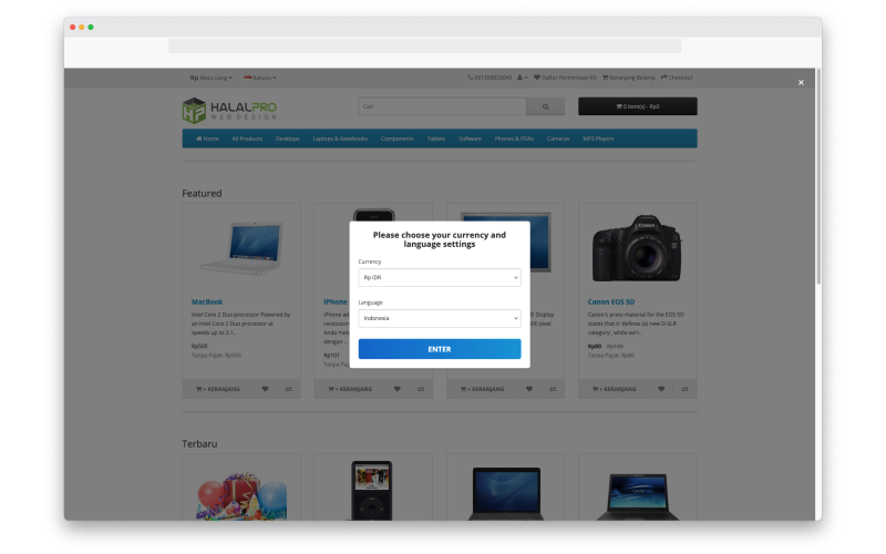Barik Language And Currency Selector OpenCart