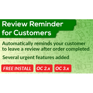 Bariklabs Customer Review Reminder Opencart