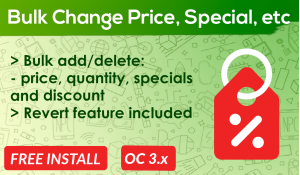 Bariklabs Bulk Change Price, Quantity. Specials and Discounts Opencart