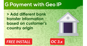 Bariklabs G Payment Global Bank Transfer Information with Geo Location OpenCart