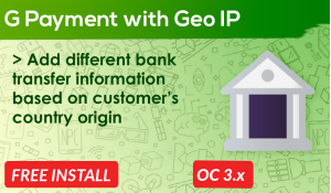 Bariklabs G Payment Global Bank Transfer Information with Geo Location OpenCart