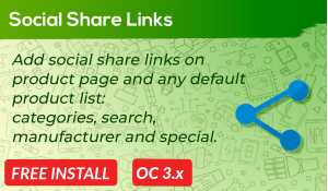 Bariklabs Social Share Links OpenCart