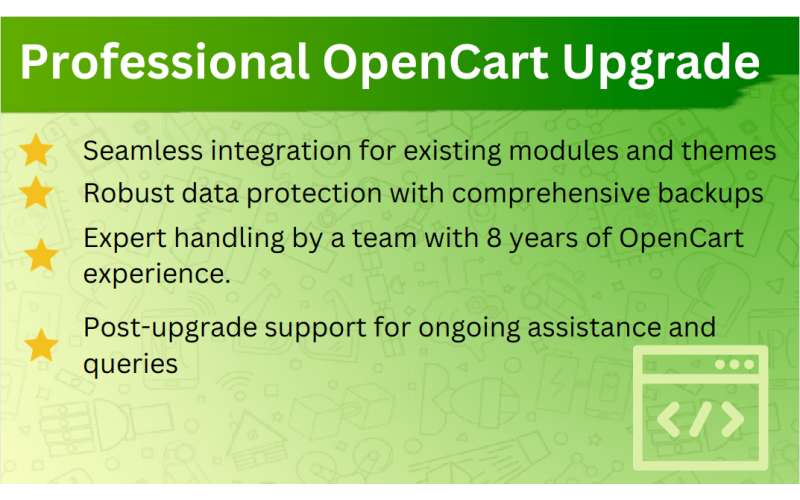 Seamless Professional OpenCart Upgrade