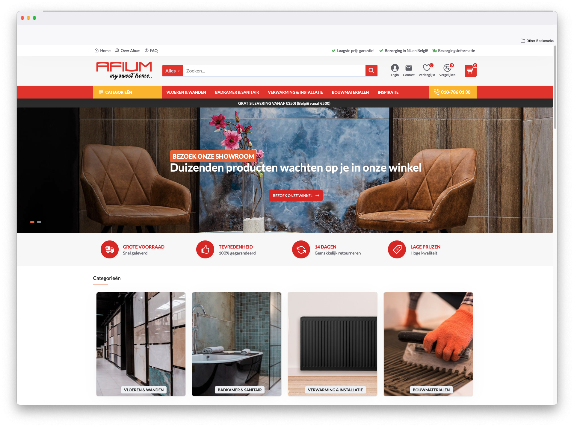 Afium.nl a building materials shop in Netherland